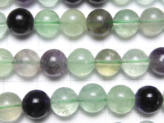 [Video] Multi color Fluorite AA+ Round 8mm 1strand beads (aprx.15inch/36cm)