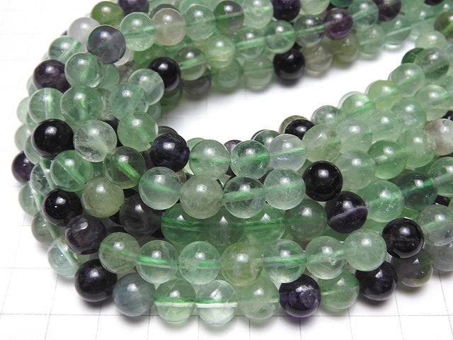 [Video] Multi color Fluorite AA+ Round 8mm 1strand beads (aprx.15inch/36cm)