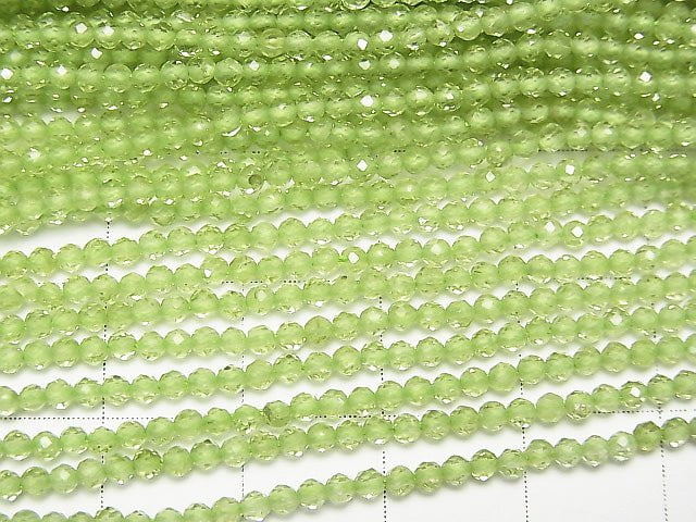 [Video] High Quality!  2pcs $4.79! Peridot AA+ Faceted Round 2mm  1strand beads (aprx.15inch/38cm)