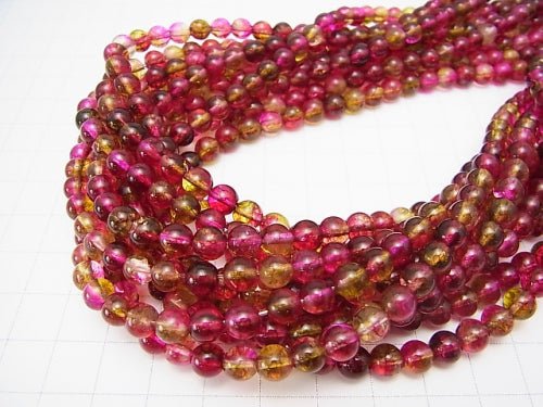 [Video] Watermelon Crystal Round 6mm 1strand beads (aprx.15inch / 38cm)
