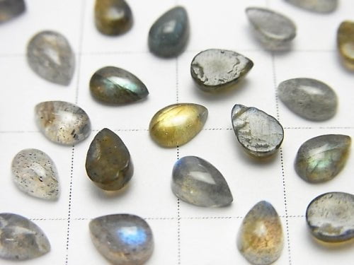 Labradorite AAA- Pear shape  Cabochon 6x4mm 10pcs $4.79!