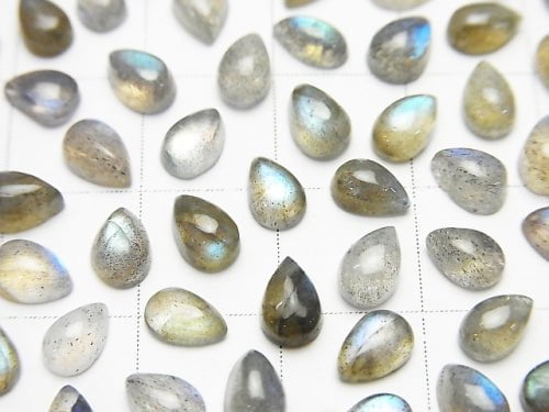 Labradorite AAA- Pear shape  Cabochon 6x4mm 10pcs $4.79!