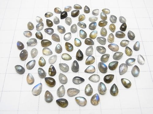 Labradorite AAA- Pear shape  Cabochon 6x4mm 10pcs $4.79!