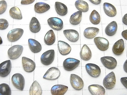 [Video] Labradorite AAA- Pear shape  Cabochon 7x5mm 10pcs $8.79!