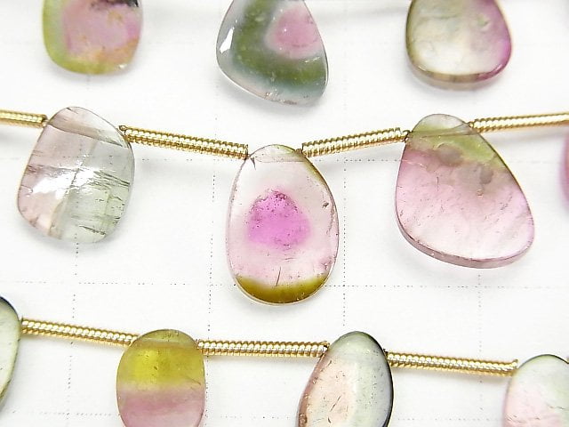 [Video] High Quality Tourmaline AAA Slice Nugget 1strand (11pcs)