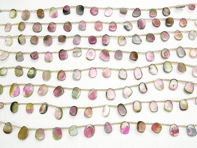 [Video] High Quality Tourmaline AAA Slice Nugget 1strand (11pcs)