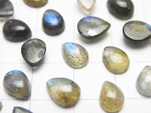 Labradorite AA++ Pear shape  Cabochon 8x6mm 5pcs $5.79!