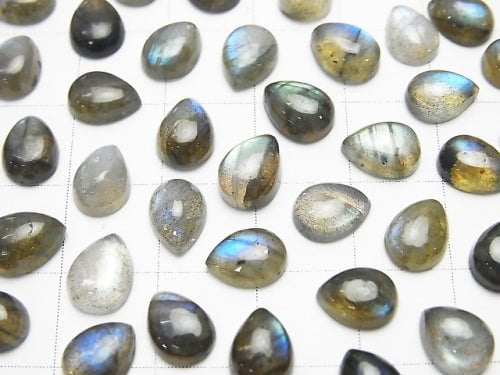 Labradorite AA++ Pear shape  Cabochon 8x6mm 5pcs $5.79!