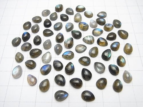 Labradorite AA++ Pear shape  Cabochon 8x6mm 5pcs $5.79!