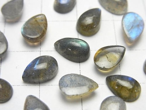 Labradorite AA++ Pear shape  Cabochon 9x6mm 5pcs $6.79!