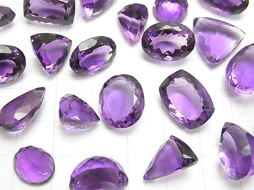 [Video] High Quality Amethyst AAA Undrilled Mix Shape Faceted 2pcs