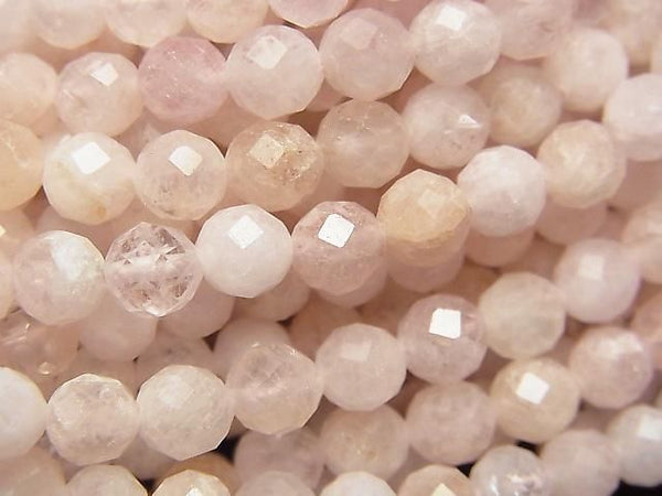 High Quality!  Morganite AA Faceted Round 6mm  1strand beads (aprx.15inch/37cm)