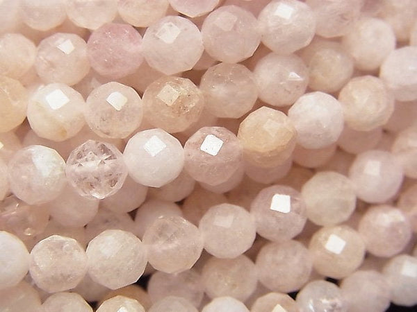 Faceted Round, Morganite Gemstone Beads