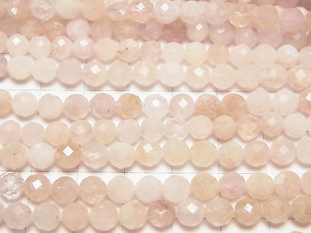 High Quality!  Morganite AA Faceted Round 6mm  1strand beads (aprx.15inch/37cm)