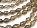 [Video] Smoky Quartz AAA Vertical Hole Faceted Drop 18x13x13mm half or 1strand beads (aprx.14inch/35cm)