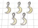 Meteorite Moon Motif Pendant 12x9x1.5mm Gold Silver925