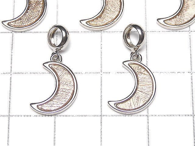 Meteoriten Mondmotiv Anhänger 12x9x1.5mm Roségold Silber925