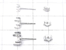 [Video] 4-Piece Silver925 Earstuds with Claws for Earring Frames and Backs for Cabochons [4mm][6mm][8mm] No Coating, 1 Pair (2 Pieces)
