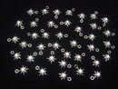 Silver925 Star Motif Charm 10x8mm Rhodium Plated (with CZ) 1pc