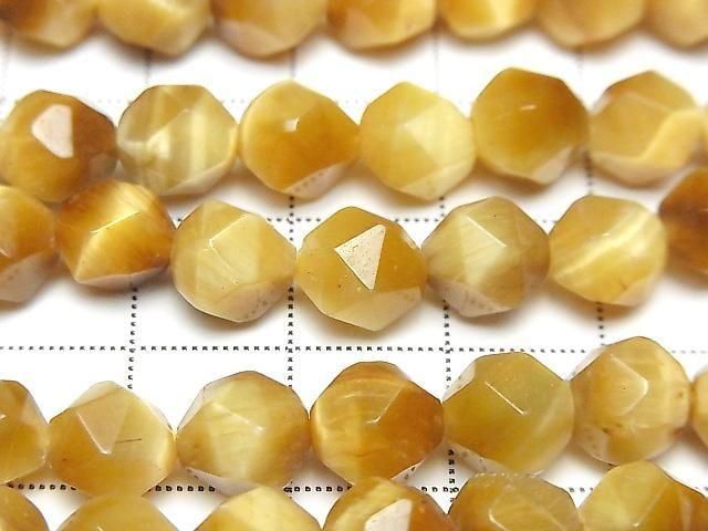 金色虎眼石 AA+ 刻面圓珠 8mm 一串（約15英吋/36公分長）