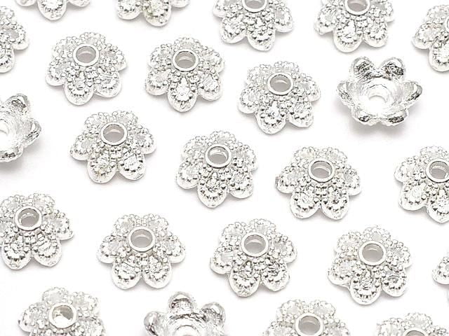 Metal parts bead cap 6x6x2mm silver color 10pcs