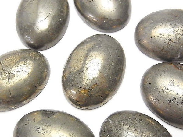 Cabochon, Pyrite Gemstone Beads