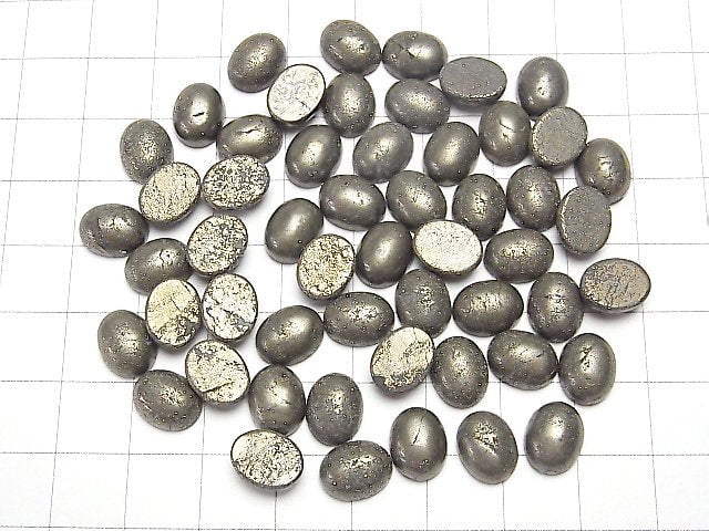 [Video] Pyrite Oval Cabochon 10x8mm 5pcs