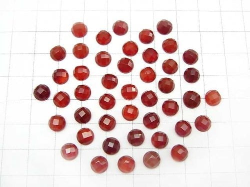Red Agate Round Faceted Cabochon 6x6mm 5pcs $3.79!