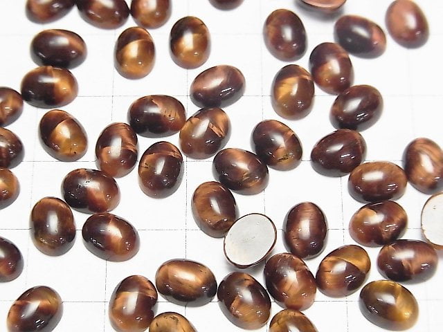 Red Tiger's Eye AA ++ Oval Cabochon 8x6mm 4pcs $2.79!