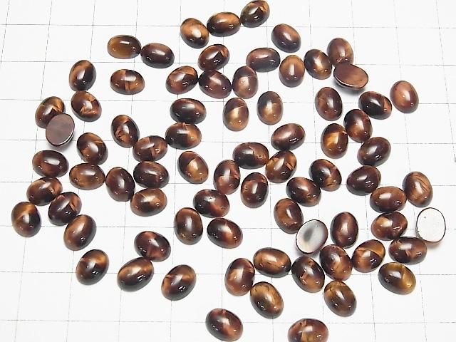 Red Tiger's Eye AA++ Oval Cabochon 8x6mm 4pcs