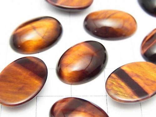 Red Tiger Eye AA ++ Oval Cabochon 18x13mm 2pcs $3.79!