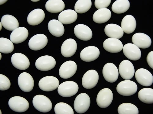 [Video] White Onyx AAA Oval Cabochon 8x6mm 5pcs