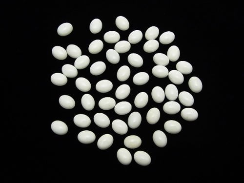 [Video] White Onyx AAA Oval Cabochon 8x6mm 5pcs