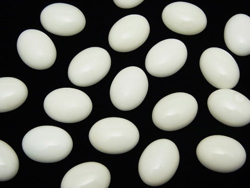 [Video] White Onyx AAA Oval Cabochon 16x12mm 2pcs