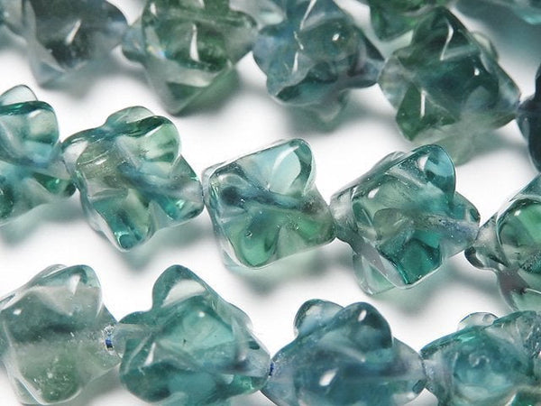 Blue Green Fluorite AAA Star Dice Shape 12x12mm half or 1strand beads (aprx.15inch/36cm)