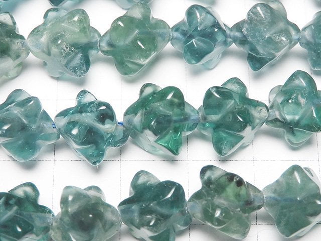 Blue Green Fluorite AAA Star Dice Shape 12x12mm half or 1strand beads (aprx.15inch/36cm)