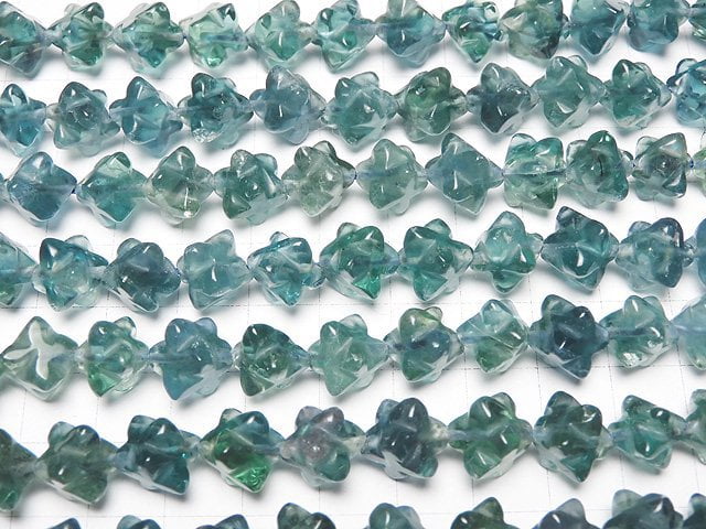 Blue Green Fluorite AAA Star Dice Shape 12x12mm half or 1strand beads (aprx.15inch/36cm)