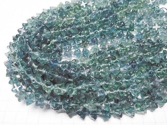 Blue Green Fluorite AAA Star Dice Shape 12x12mm half or 1strand beads (aprx.15inch/36cm)