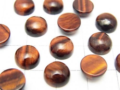 Red Tiger's Eye AA ++ Round Cabochon 8x8mm 4pcs $2.79!