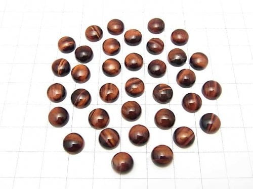 Red Tiger's Eye AA ++ Round Cabochon 8x8mm 4pcs $2.79!