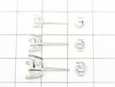 [Video] 4-Piece Silver925 Claw Earstuds for Earring Frames and Backs, Round Faceted, [4mm][6mm][8mm], No Coating, 1 Pair (2 Pieces)