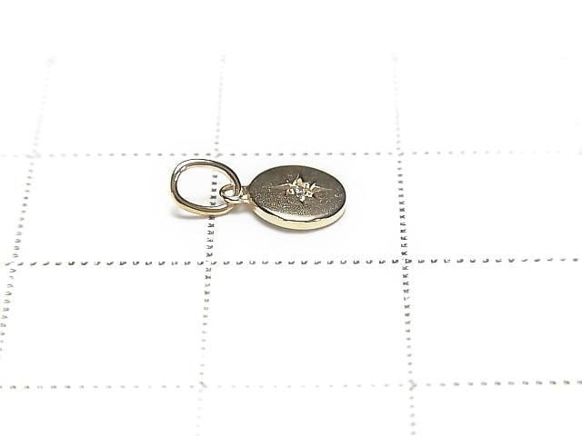 [Video][Japan][K10 Yellow Gold] Diamond Coin Charm 6.9x5.5x0.9mm 1pc