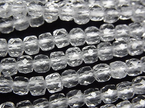 Crystal Quartz, Cube Gemstone Beads