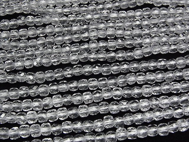 [Video]High Quality! Crystal AAA- Cube Shape 4x4x4mm half or 1strand beads (aprx.15inch/37cm)