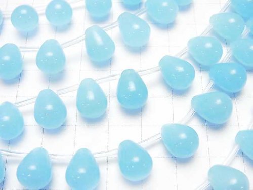 1strand $8.79! Light Blue Jade Drop 12x9x9mm 1strand beads (aprx.15inch / 38cm)