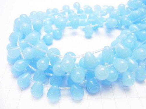 1strand $8.79! Light Blue Jade Drop 12x9x9mm 1strand beads (aprx.15inch / 38cm)