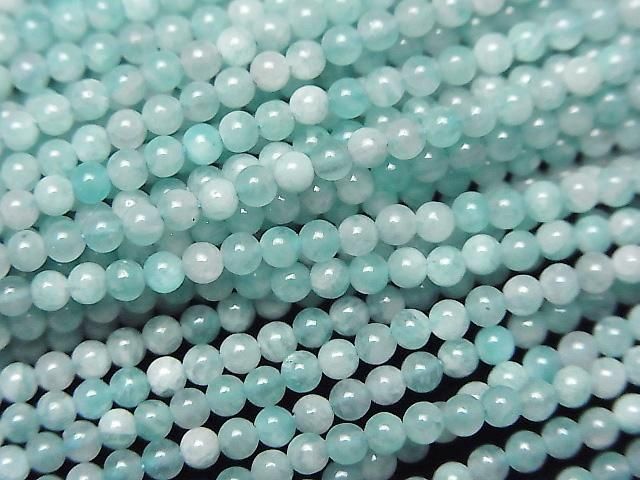巴西亞馬遜石 AAA 級圓珠 2mm 1 串 (約 15 英寸/37 公分)