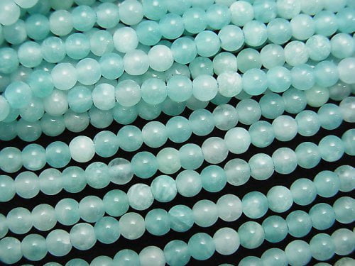 1strand $5.79! Brazil Amazonite AAA-Round 3mm 1strand beads (aprx.15inch / 38cm)