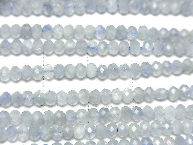 [Video]High Quality!  1strand $8.79! Aquamarine AA Faceted Button Rondelle 3x3x2mm 1strand beads (aprx.15inch/38cm)