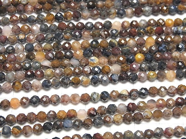 High Quality!  1strand $7.79! Pietersite AAA- Faceted Round 4mm  1strand beads (aprx.15inch/38cm)